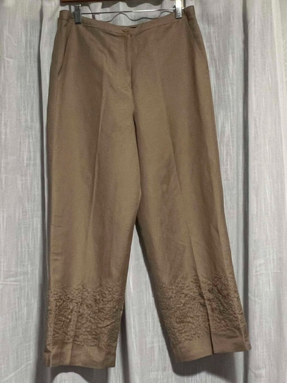NWOT Larry Levine Cropped Pants Linen Blend Vintage Style Size 8